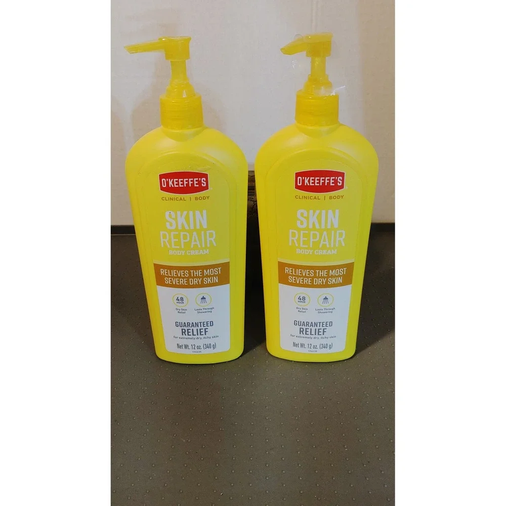O'Keeffe's Skin Repair Body Cream 12oz 2pk Yellow New Dry Skin Relief Pump